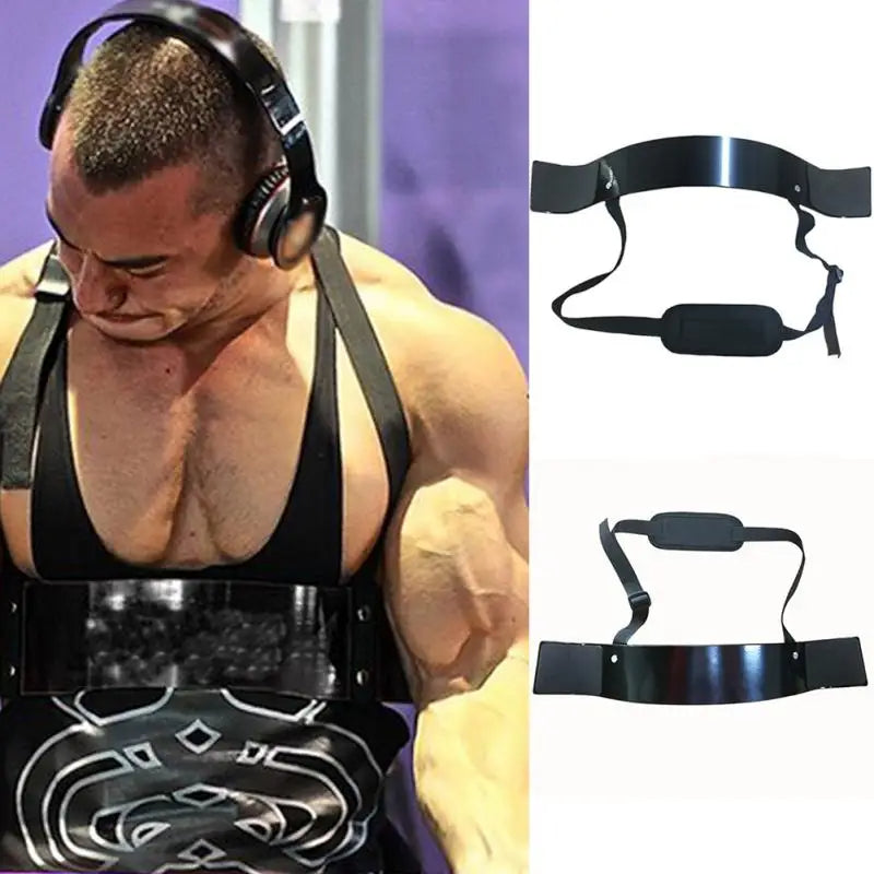 A person wearing the JB Muscle™ Arm Blaster: Bicep Isolator for bicep curls. The image showcases the JB Muscle™ Arm Blaster from various angles and positions, highlighting its potential for optimal bicep growth.