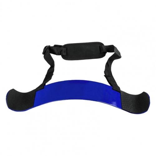 Introducing the JB Muscle™ Arm Blaster: Bicep Isolator, a blue and black weightlifting marvel by JB Muscle, designed for optimal bicep growth. With its padded straps and durable construction, this Bicep Isolator ensures you achieve peak performance in every workout.