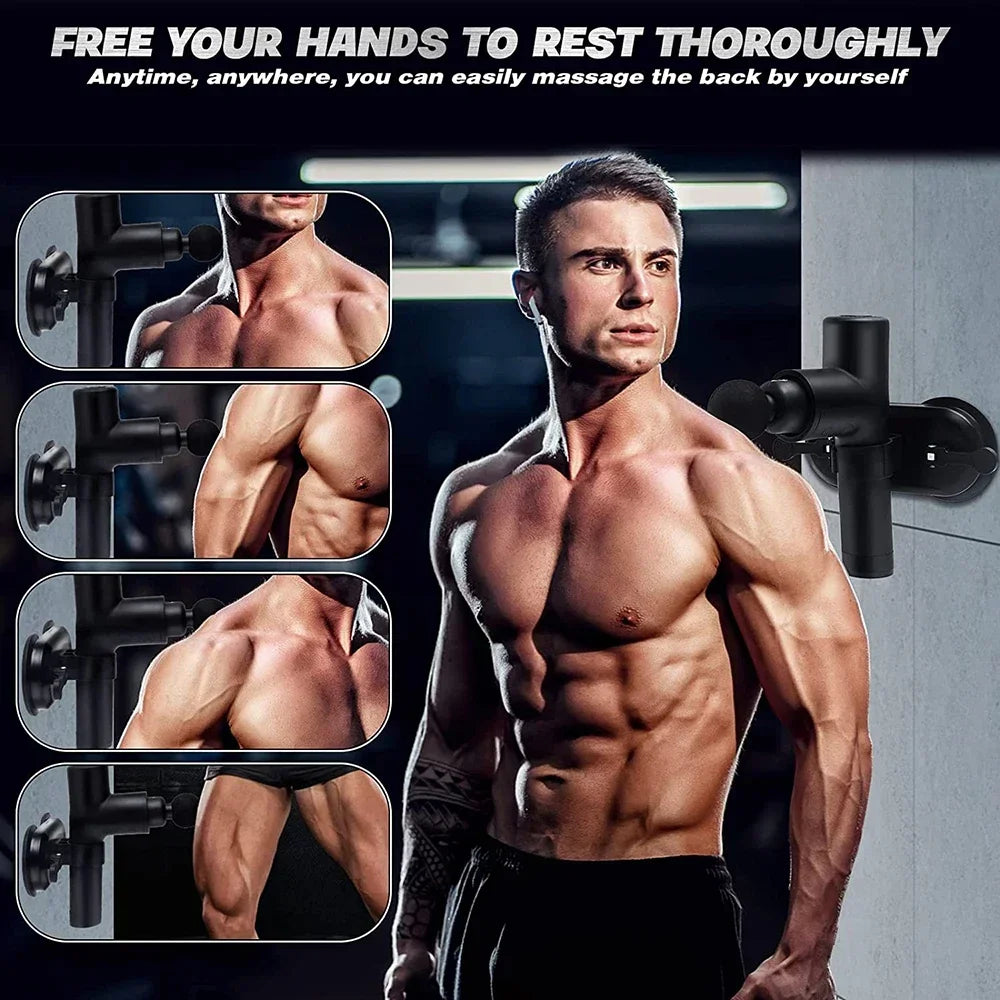 JB-Muscle™ Massage Gun Bracket with Double Suction Base – Hands-Free Fascia Gun Holder for Muscle Recovery, Deep Tissue Massage & Home Gym Use