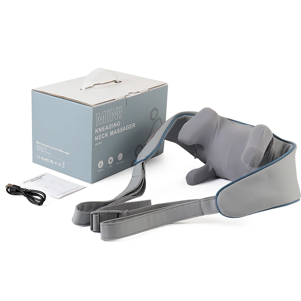 Wireless Neck and Back Massager for Pain Relief & Muscle Relaxation – JB-Muscle™ Cordless Neck, Shoulder & Trapezius Kneading Massage Shawl for Stress, Stiffness & Post-Workout Recovery
