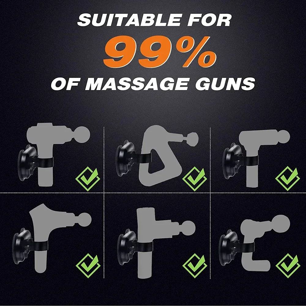 JB-Muscle™ Massage Gun Bracket with Double Suction Base – Hands-Free Fascia Gun Holder for Muscle Recovery, Deep Tissue Massage & Home Gym Use