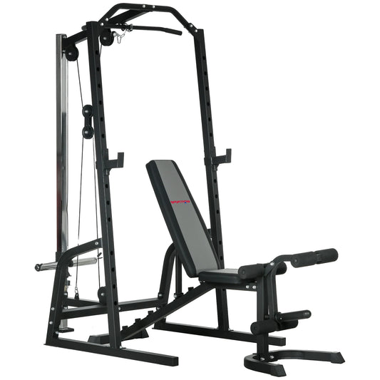 Power Rack with Cable Pulley & Adjustable Weight Bench for Home Gym – JB-Muscle™ Multifunction Strength Training System