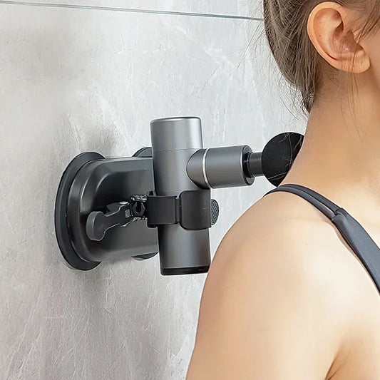 JB-Muscle™ Massage Gun Bracket with Double Suction Base – Hands-Free Fascia Gun Holder for Muscle Recovery, Deep Tissue Massage & Home Gym Use