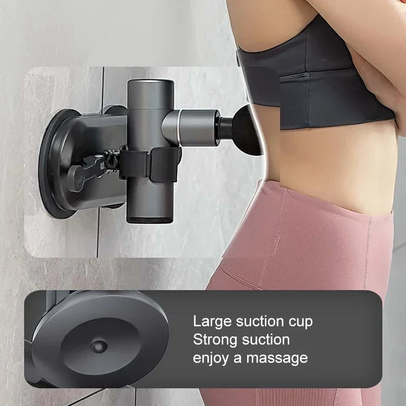 JB-Muscle™ Massage Gun Bracket with Double Suction Base – Hands-Free Fascia Gun Holder for Muscle Recovery, Deep Tissue Massage & Home Gym Use