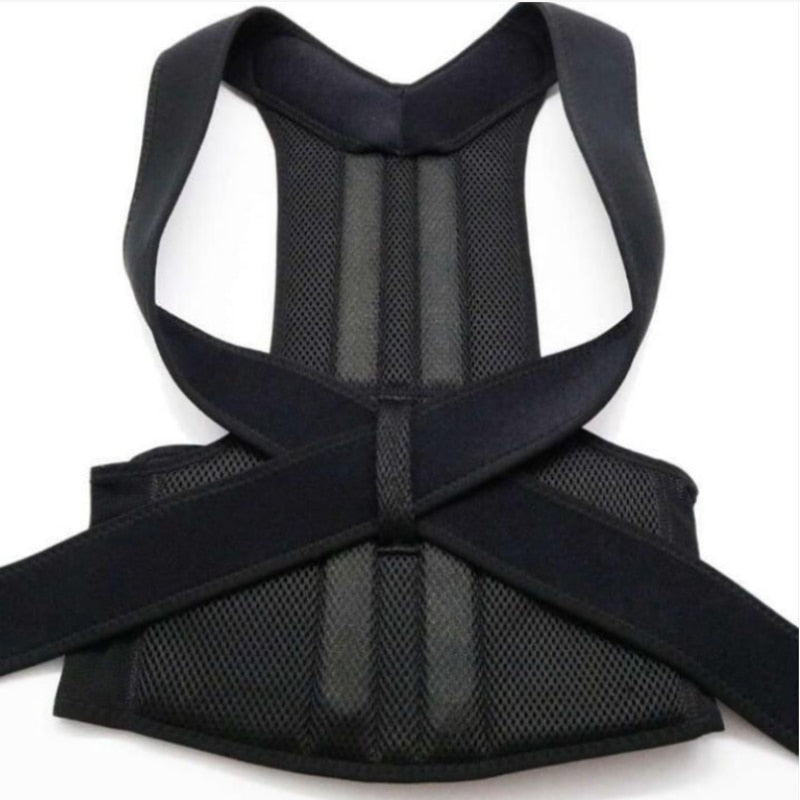 The JB Muscle™ Adjustable Posture Corrector Brace | Back Support Harness from JB Muscle features adjustable straps and a mesh back design, providing optimal support for your back and shoulders.