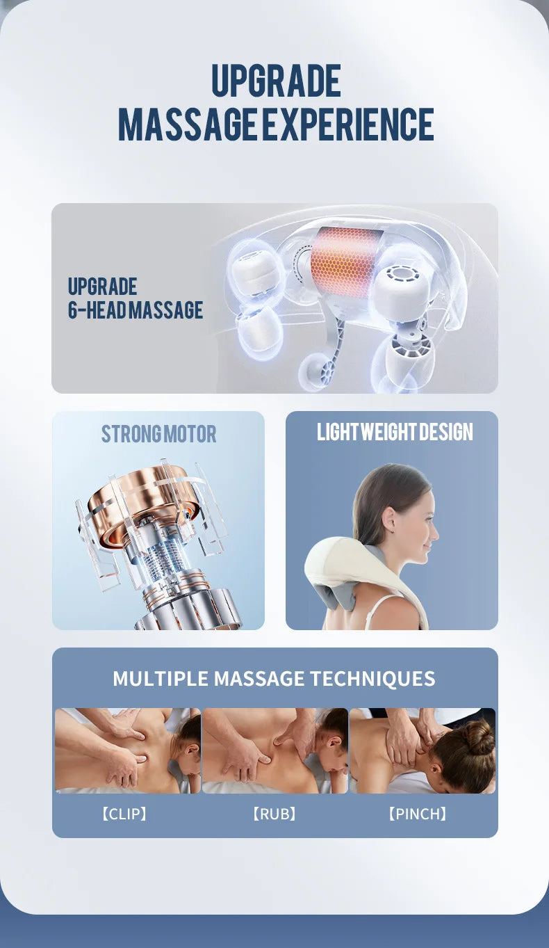 Wireless Neck and Back Massager for Pain Relief & Muscle Relaxation – JB-Muscle™ Cordless Neck, Shoulder & Trapezius Kneading Massage Shawl for Stress, Stiffness & Post-Workout Recovery