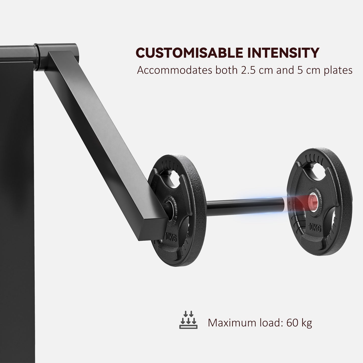 The JB Muscle SPORTNOW Adjustable Preacher Curl Bench features a handlebar for 2.5 cm and 5 cm weight plates, supporting up to 60 kg—ideal for tricep extensions or curls at home or outdoors.
