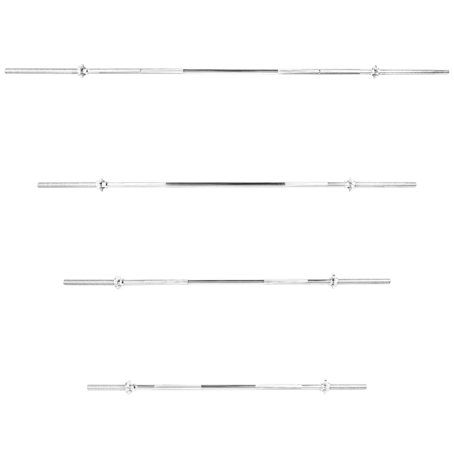 JB‑Muscle Standard 1″ Barbell with Spinlock Collars – 4 ft, 5 ft, 6 ft & 7 ft Chrome Gym Bar | Home Gym Friendly