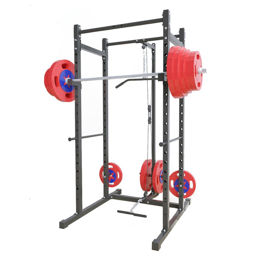 Strongway® Multi-Gym Squat Rack Power Cage for Strength Training, Home Gym Weight Lifting & Full-Body Workouts – JB-Muscle™ Heavy-Duty Power Rack with Cable Pulley System & 250KG Capacity