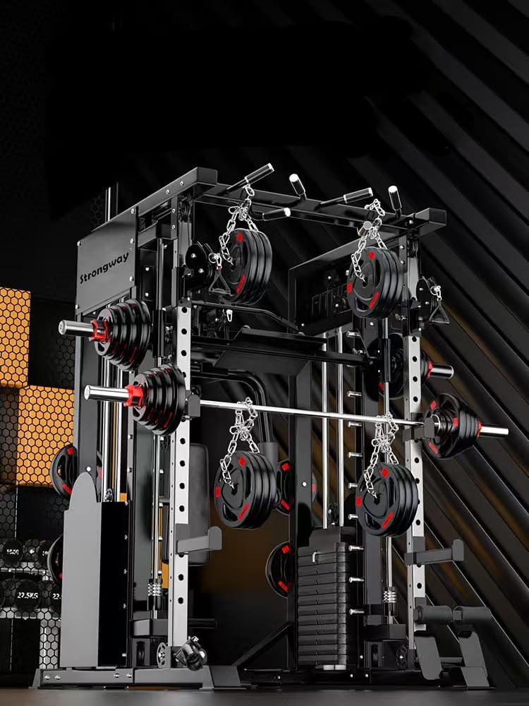 JB-Muscle™ Strongway Multi Gym Smith Machine Cage with Dual Cable System & 177KG Weight Stack – Full Home Gym Power Cage