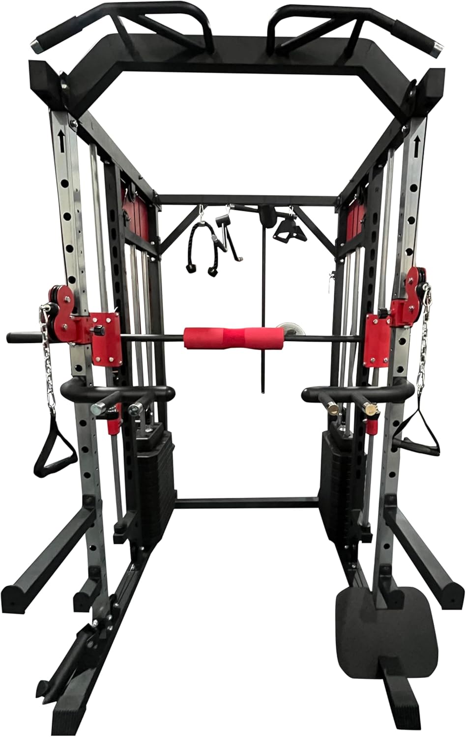 JB-Muscle™ Strongway® Multi Gym Smith Machine Cage – 177KG Dual Weight Stack, Full Body Home Gym with Cable System, Dip Station & Pull-Up Bar