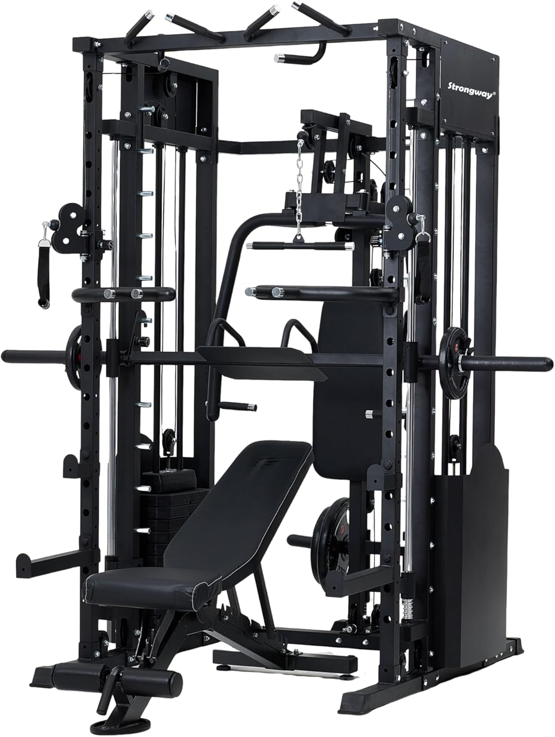 JB-Muscle™ Strongway Multi Gym Smith Machine Cage with Dual Cable System & 177KG Weight Stack – Full Home Gym Power Cage