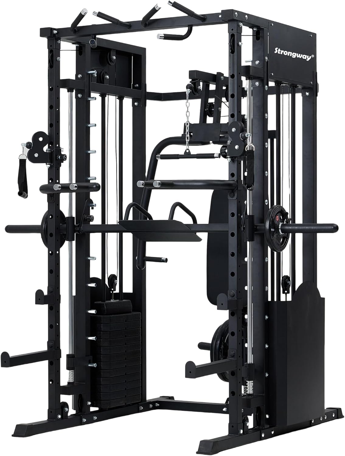 JB-Muscle™ Strongway Multi Gym Smith Machine Cage with Dual Cable System & 177KG Weight Stack – Full Home Gym Power Cage