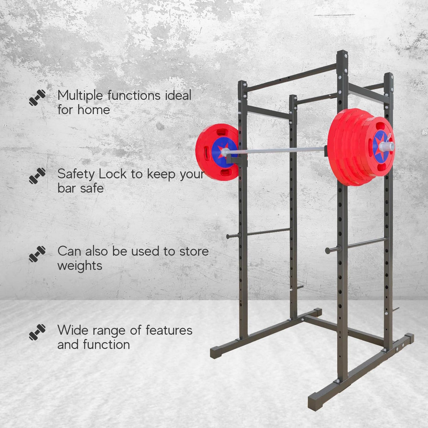 Strongway® Multi-Gym Squat Rack Power Cage for Strength Training, Home Gym Weight Lifting & Full-Body Workouts – JB-Muscle™ Heavy-Duty Power Rack with Cable Pulley System & 250KG Capacity