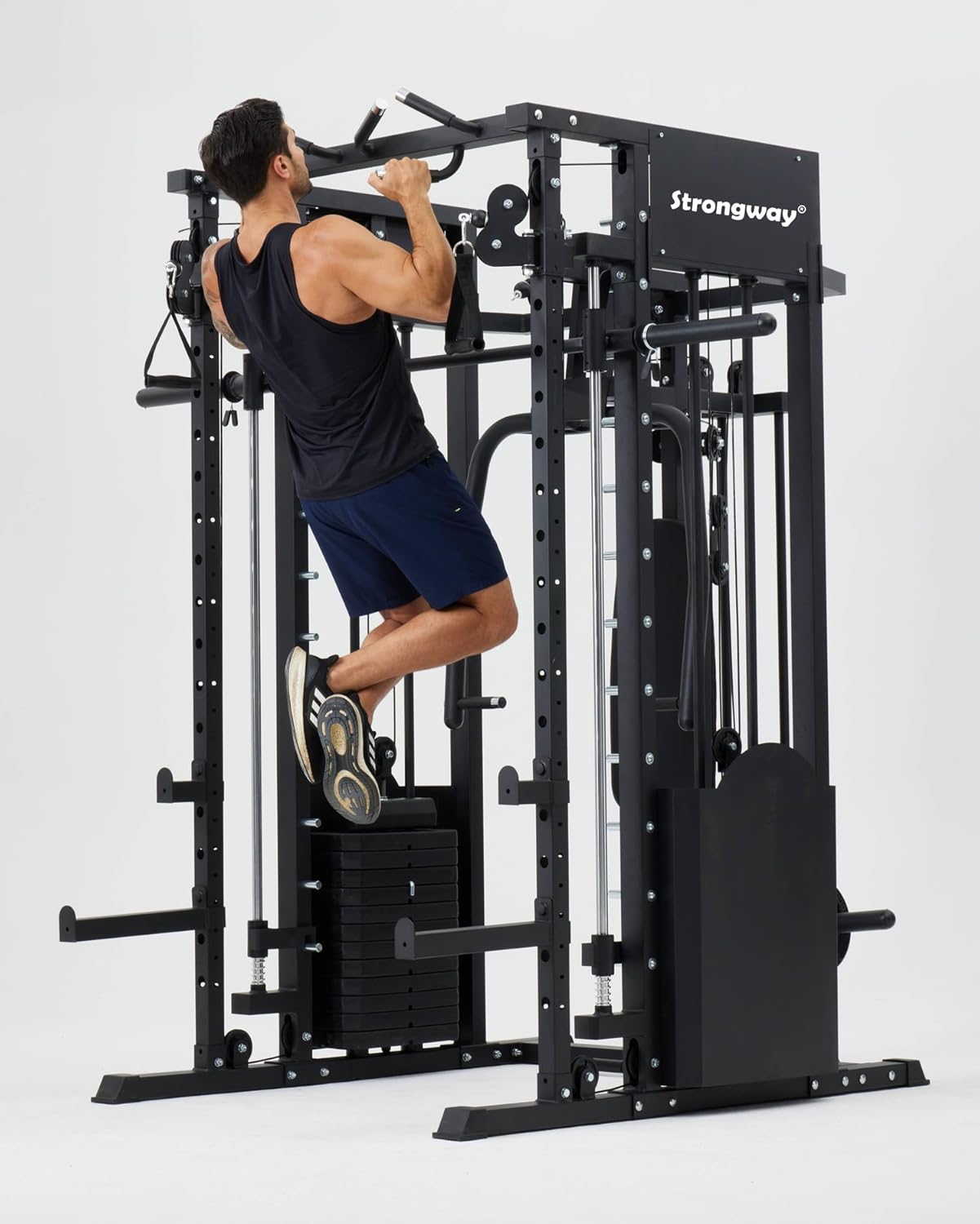 JB-Muscle™ Strongway Multi Gym Smith Machine Cage with Dual Cable System & 177KG Weight Stack – Full Home Gym Power Cage