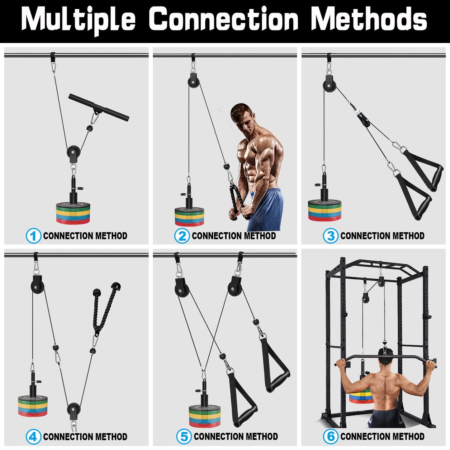 SERTT Weight Cable Pulley System Gym – JB-Muscle™ Upgraded LAT Pull Down, Biceps & Triceps Training Kit for Home Gym Strength, Muscle Growth & Full-Body Workouts