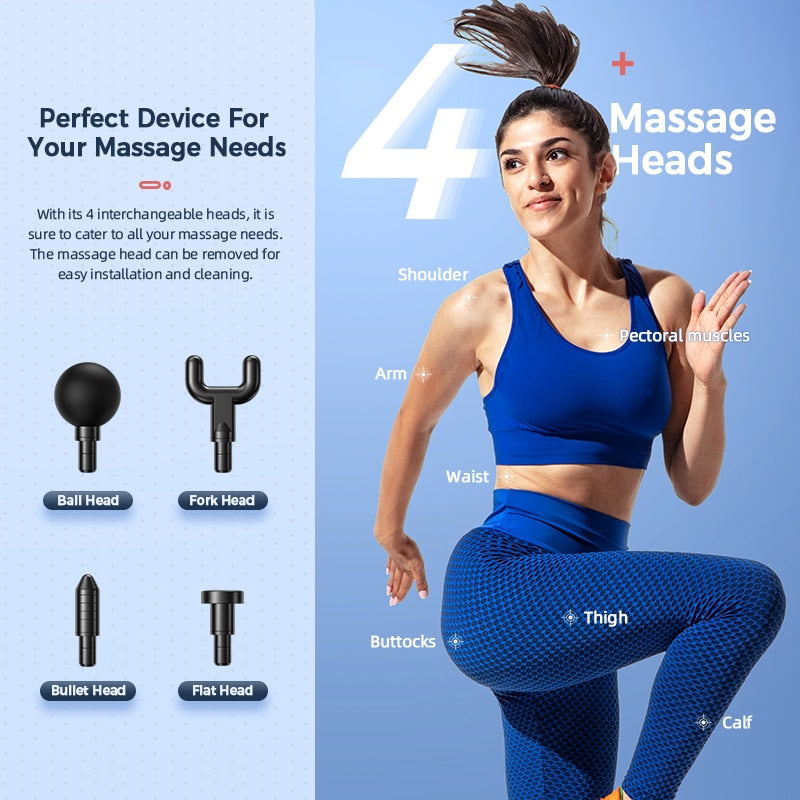 The JB Muscle™ Portable Fascia Gun: Deep Tissue Massage Device is the perfect portable fascia gun for your recovery routine and deep tissue massage needs.