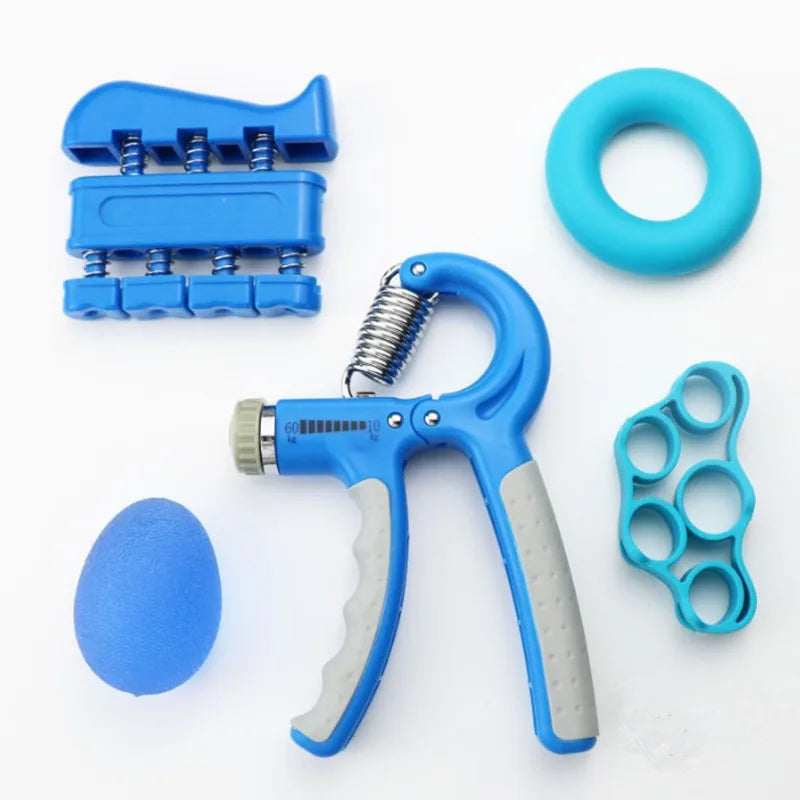 A set of JB Muscle™ Hand Gripper: Dynamic Arm Strength Trainer tools and an egg.