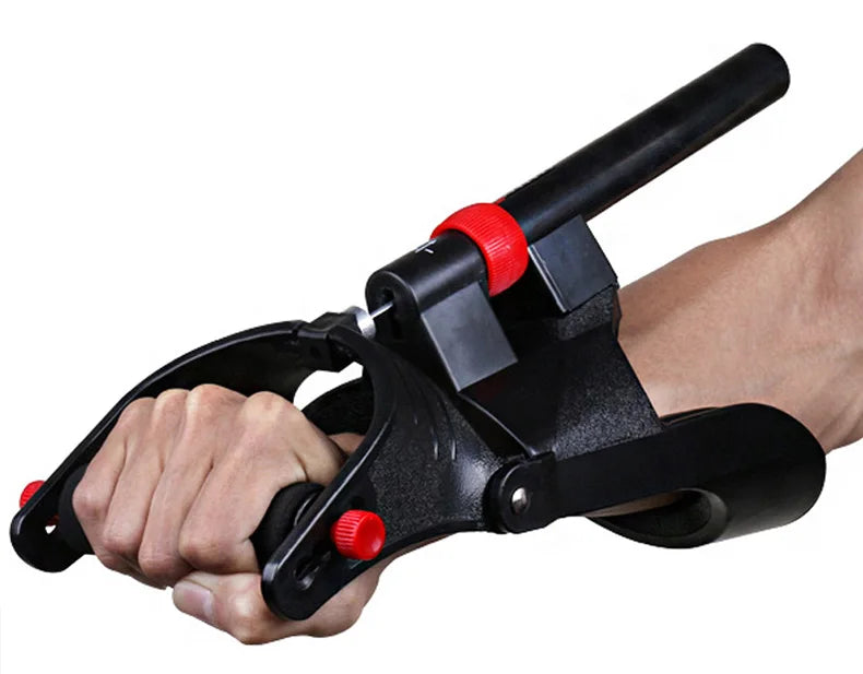 A person using the JB Muscle Hand Grip Exerciser—an adjustable, anti-slip grip trainer for forearm strength, wrist power, and arm training—designed for athletes to train effectively at home or in the gym.