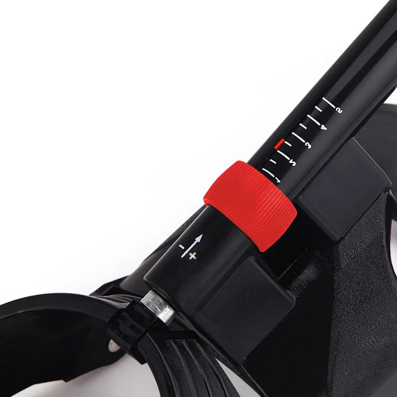 Close-up of the JB Muscle Hand Grip Exerciser—an adjustable, anti-slip grip trainer with a numbered scale and red knob, ideal for forearm, wrist, and arm strength training at home or in the gym.