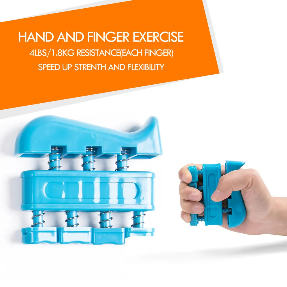 Hand and finger exercise using a JB Muscle™ Hand Gripper: Dynamic Arm Strength Trainer.