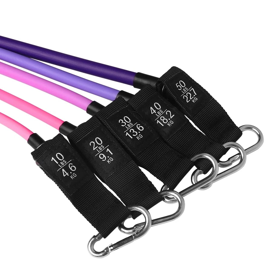 A set of JB Muscle™ Yoga Resistance Bands: Home Workout Kit for an enhanced home workout.