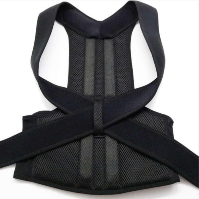 The back of a black JB Muscle™ Adjustable Posture Corrector Brace | Back Support Harness.