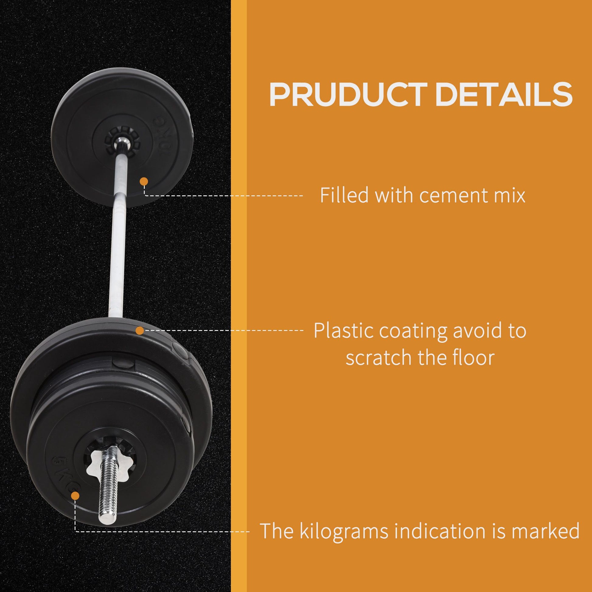 The JB Muscle Adjustable Dumbbell and Barbell Set 65kg features black cement-filled plates with plastic coating, clear kilogram markings, and is ideal for strength training, muscle building, and home gym workouts—perfect as a weightlifting kit.