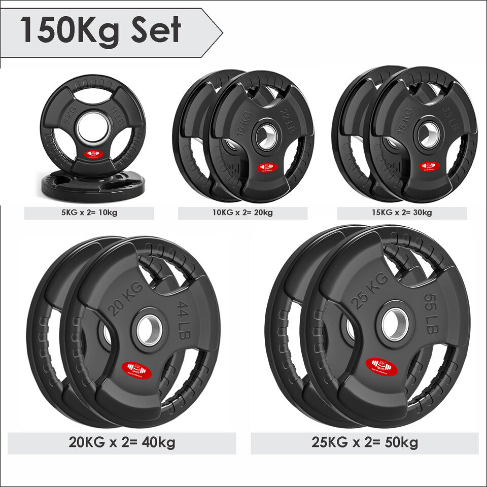 JB-Muscle™ Olympic Weight Plates Set – Cast Iron & Rubber-Coated Discs for Home & Commercial Gyms, Strength Training, Powerlifting & Bodybuilding