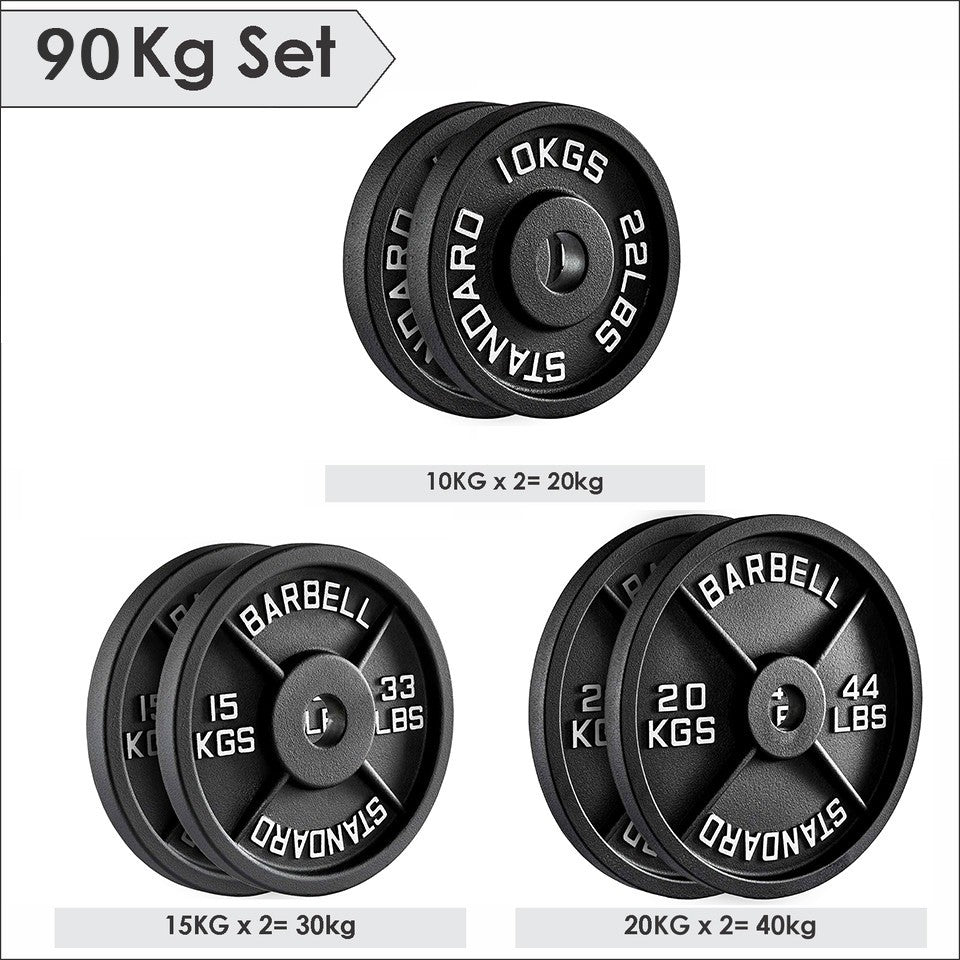 JB-Muscle™ Cast Iron Olympic Weight Plates 2” – Heavy-Duty Barbell & Dumbbell Discs for Strength Training, Home & Gym Workouts (2.5kg–25kg)