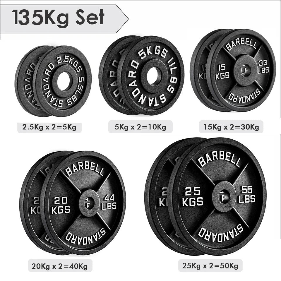 JB-Muscle™ Cast Iron Olympic Weight Plates 2” – Heavy-Duty Barbell & Dumbbell Discs for Strength Training, Home & Gym Workouts (2.5kg–25kg)