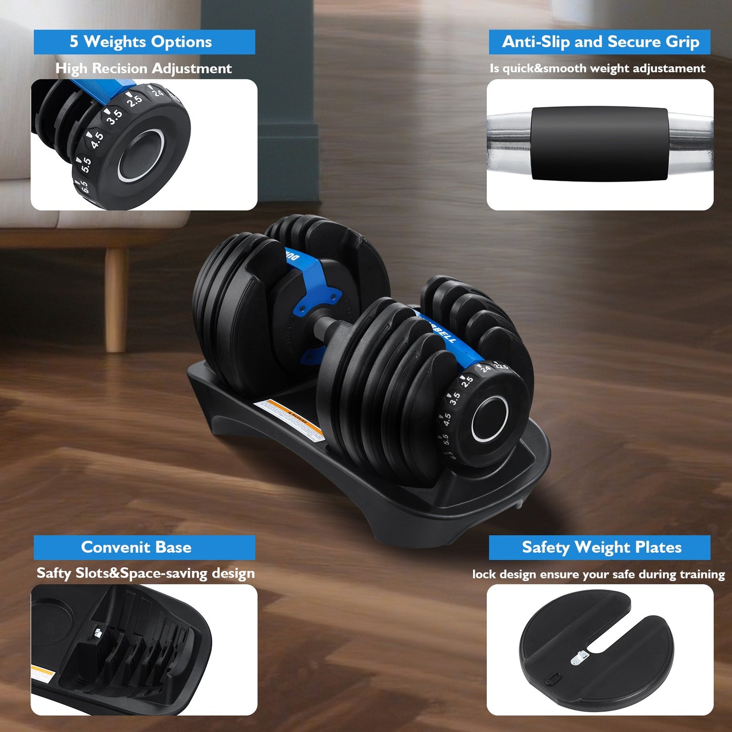 JB-Muscle™ Adjustable Dumbbells Set 24KG / 40KG – Instant Weight Change Home Gym Fitness Equipment for Strength, Fat Loss & Muscle Building Workouts