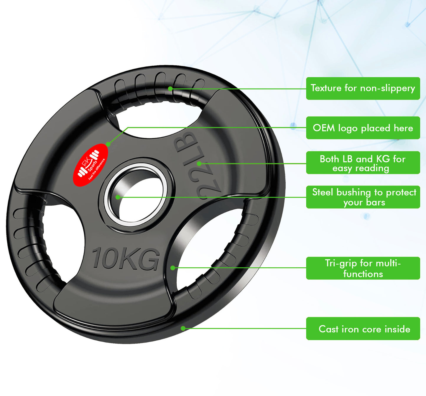 JB-Muscle™ Olympic Weight Plates Set – Cast Iron & Rubber-Coated Discs for Home & Commercial Gyms, Strength Training, Powerlifting & Bodybuilding