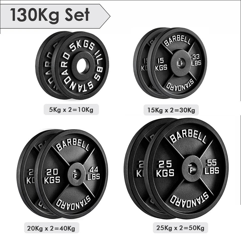 JB-Muscle™ Cast Iron Olympic Weight Plates 2” – Heavy-Duty Barbell & Dumbbell Discs for Strength Training, Home & Gym Workouts (2.5kg–25kg)