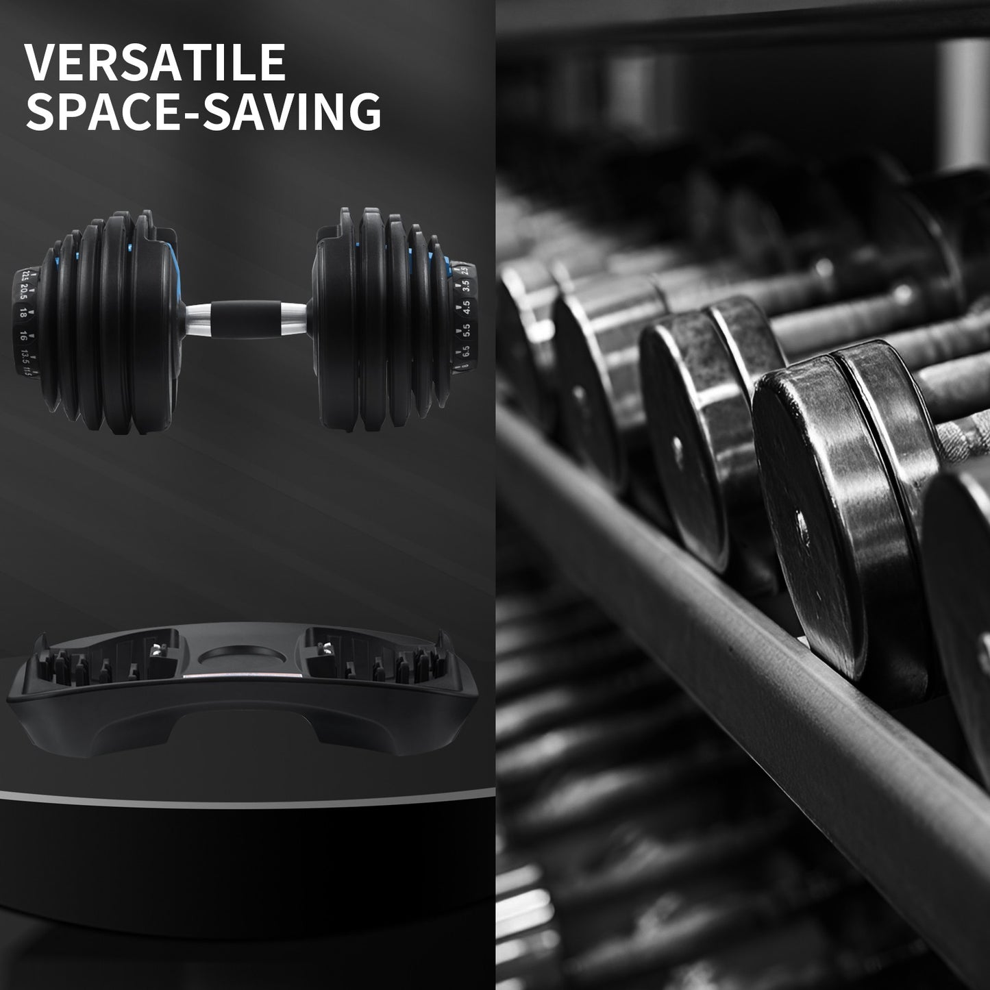 JB-Muscle™ Adjustable Dumbbells Set 24KG / 40KG – Instant Weight Change Home Gym Fitness Equipment for Strength, Fat Loss & Muscle Building Workouts