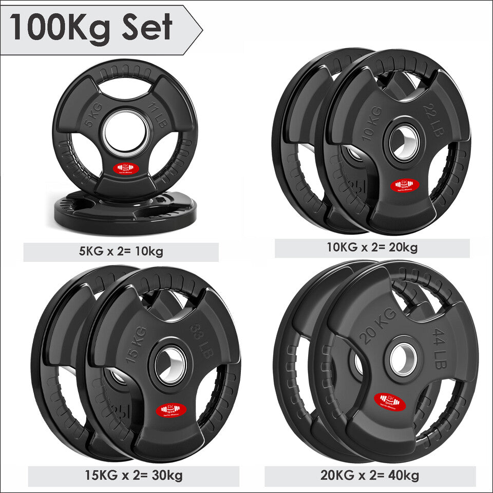 JB-Muscle™ Olympic Weight Plates Set – Cast Iron & Rubber-Coated Discs for Home & Commercial Gyms, Strength Training, Powerlifting & Bodybuilding