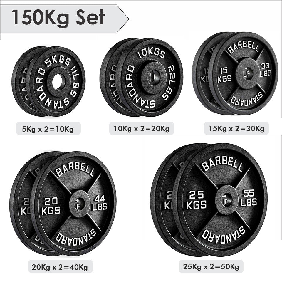 JB-Muscle™ Cast Iron Olympic Weight Plates 2” – Heavy-Duty Barbell & Dumbbell Discs for Strength Training, Home & Gym Workouts (2.5kg–25kg)