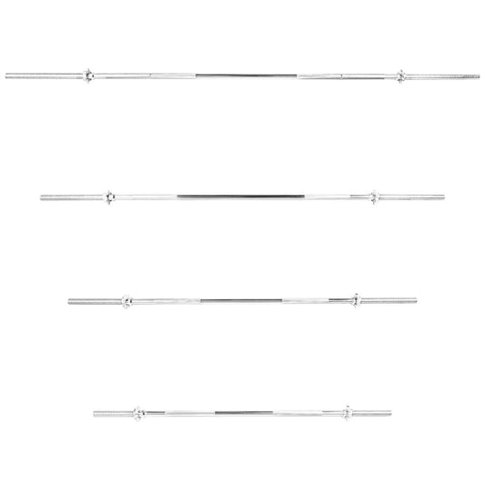 JB‑Muscle Standard 1″ Barbell with Spinlock Collars – 4 ft, 5 ft, 6 ft & 7 ft Chrome Gym Bar | Home Gym Friendly