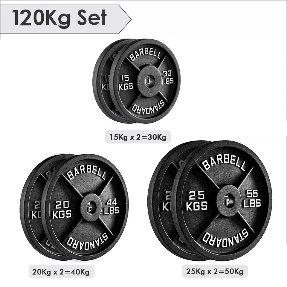 JB-Muscle™ Cast Iron Olympic Weight Plates 2” – Heavy-Duty Barbell & Dumbbell Discs for Strength Training, Home & Gym Workouts (2.5kg–25kg)