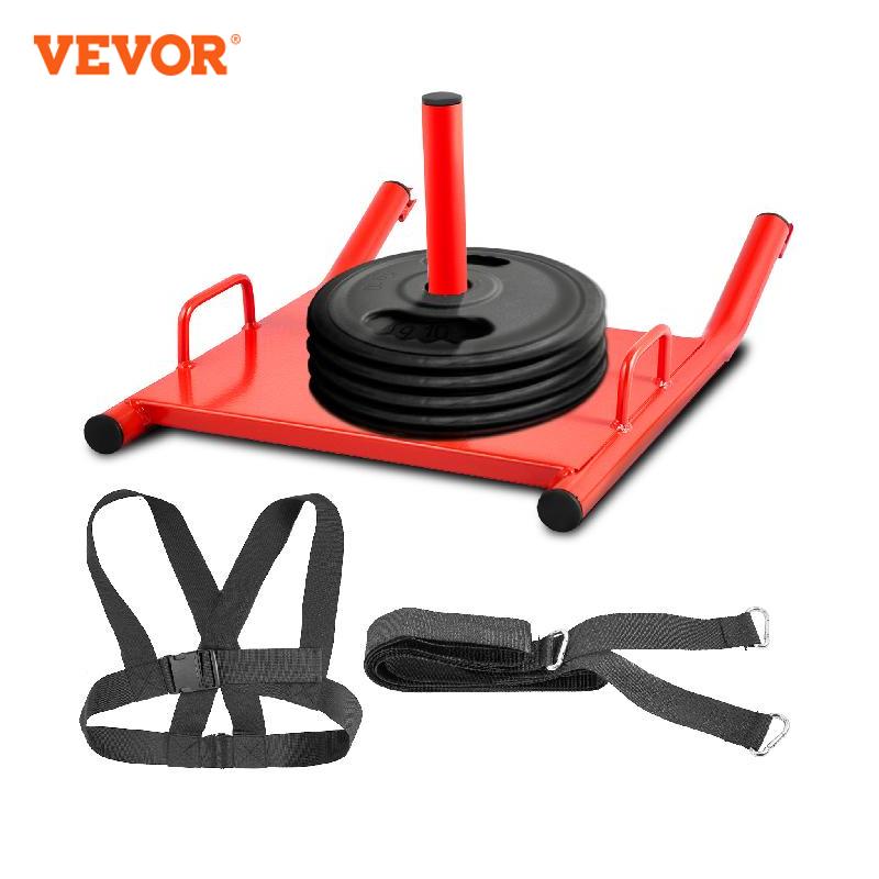 A gym equipment set with a JB Muscle™ Red HD Power Sled: Ultimate Strength Training weight bar and straps.
